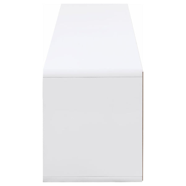 English Elm Cordova Glossy White Low Profile Tv Stand with Dual Drawers for Modern Living Rooms B062P441136