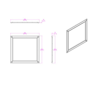 English Elm Soulmarie Large Contemporary Mirror with Sleek Wood Frame, Glitter Accents & Sturdy Dresser Connect Charcoal 40.75 L x 3.15 W x 39.37 H B201P410795