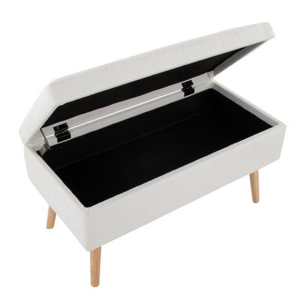 English Elm Storage Bench with Button Tufted Velvet Seat and Gold Tapered Legs for Bedroom B202P471493