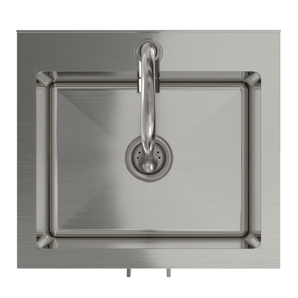 English Elm Darwin Stainless Steel Utility Sink with Shaker Cabinet for Laundry and Garage B136P427212