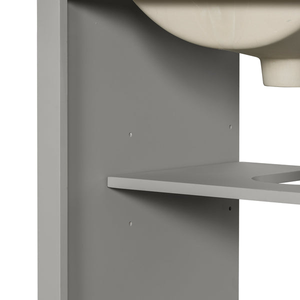 English Elm 20 Inch Bathroom Vanity with Ceramic Sink, Soft-Close Door, Adjustable Shelf, Smart Storage Organizing Design Grey N729P299505E