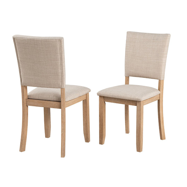 English Elm Contemporary Round Pedestal Dining Set with Upholstered Chairs for Modern Interiors Natural B2741S00781