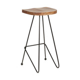 Christopher Knight Home® - Noble House - Royston Handcrafted Modern Industrial Wood Bar Stools, Natural and Black - Set of 2