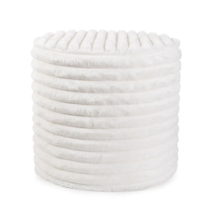 Howard Elliott No Tip Cylinder Short - Luxuriously Soft Faux Fur Comfort With Unique Ribbed Design For Any Space White 100% Polyester 851-1342-howard-elliott