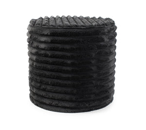 Howard Elliott No Tip Cylinder Short - Luxuriously Soft Faux Fur Comfort With Unique Ribbed Design For Any Space Black 100% Polyester 851-1343-howard-elliott