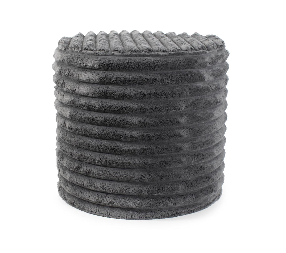 Howard Elliott No Tip Cylinder Short - Luxuriously Soft Faux Fur Comfort With Unique Ribbed Design For Any Space Gray 100% Polyester 851-1344-howard-elliott