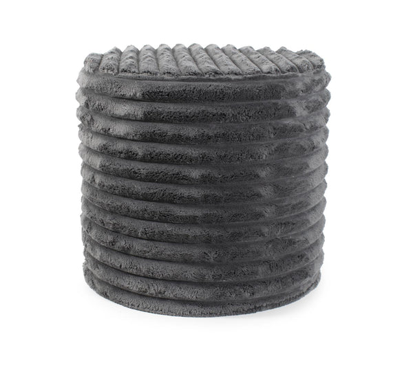 Howard Elliott No Tip Cylinder Short - Luxuriously Soft Faux Fur Comfort With Unique Ribbed Design For Any Space Gray 100% Polyester 851-1344-howard-elliott