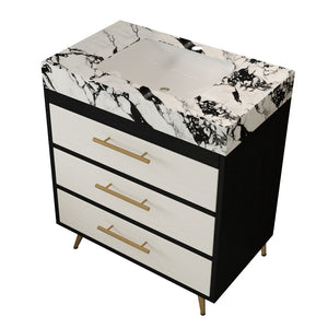 English Elm Modern Freestanding Bathroom Vanity with Sintered Stone Top and Golden Steel Legs W3136S00050