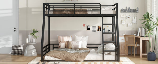 English Elm Metal Bunk Bed, Twin-Over-Full Heavy-Duty Frame For Kids & Adults, Noise-Reducing & Safe Design W1580S00160