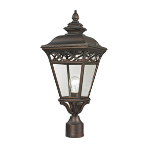 Thomas Lighting Mendham Outdoor Post Light Lantern Style Bronze Metal with Clear Glass Panels 8511EP/70