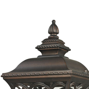 Thomas Lighting Mendham Outdoor Post Light Lantern Style Bronze Metal with Clear Glass Panels 8511EP/70