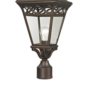Thomas Lighting Mendham Outdoor Post Light Lantern Style Bronze Metal with Clear Glass Panels 8511EP/70