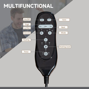 English Elm Vinsetto Microfiber Office Chair With Massage & Heat - Adjustable Height, Footrest & Ergonomic Support W2225P217521-GIGA