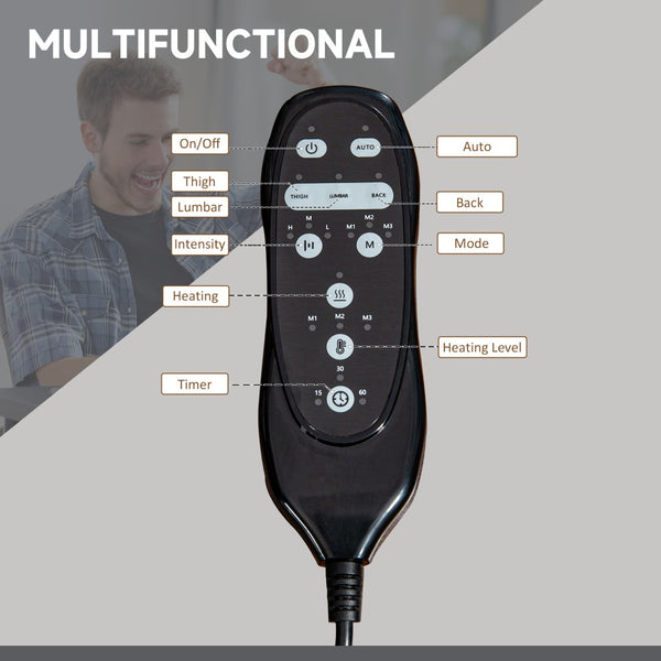 English Elm Vinsetto Microfiber Office Chair With Massage & Heat - Adjustable Height, Footrest & Ergonomic Support W2225P217521-GIGA