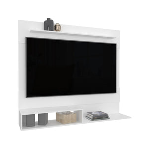 English Elm Floating White Entertainment Center for TVs up to 55" — Modern Engineered Wood, Superior Shelf, Eco-Friendly Compliance B097P296807