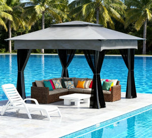 English Elm Easy Pop up Gazebo Outdoor Screen House with Vented Roof Mesh Walls and Carry Bag T3971P426149