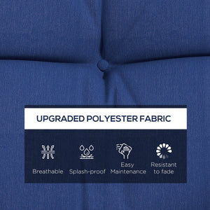 English Elm Outsunny Tufted Patio Bench Cushion Set Polyester Fill Water Resistant Outdoor Seat Blue W2225P174513