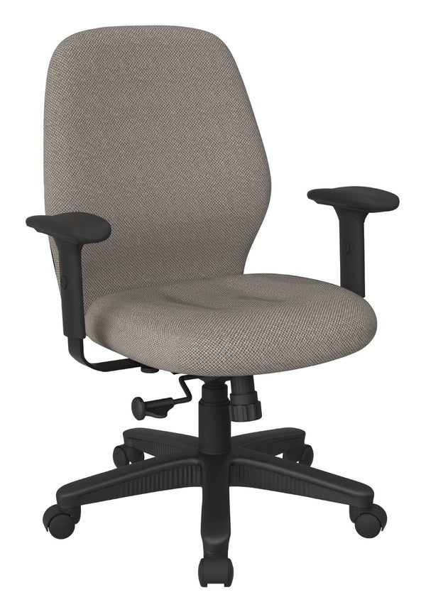 OSP Home Furnishings Mid Back Ergonomic Manager Chair with Synchro Tilt Lumbar Support and Padded Arms Gold Dust 3121-294