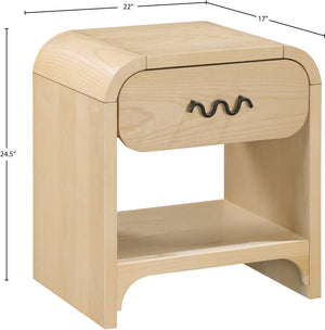 Hayes Natural Night Stand / Side Table 851Natural-NS Meridian Furniture