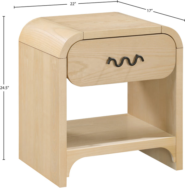 Hayes Natural Night Stand / Side Table 851Natural-NS Meridian Furniture