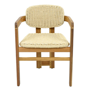 English Elm Outdoor Acacia and Rattan Armchair Set Two Ergonomic Seats for Patio Garden N719P431083N