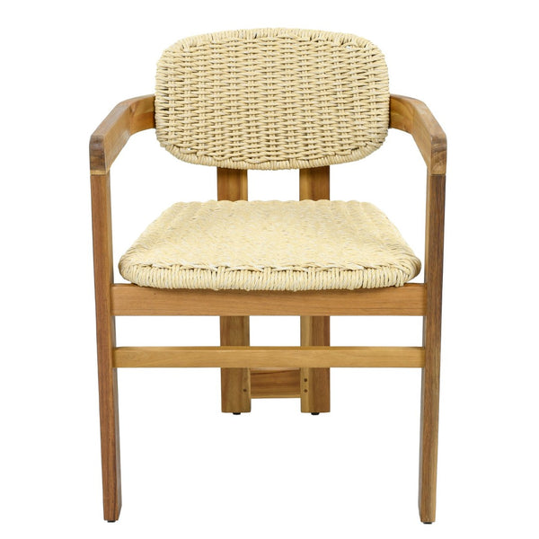 English Elm Outdoor Acacia and Rattan Armchair Set Two Ergonomic Seats for Patio Garden N719P431083N