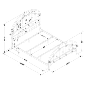 English Elm Juneau Dark Bronze Metal Queen Bed Frame with Vintage Charm, Open Slat Design & Sturdy Six-Leg Support B062P331062