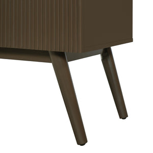 English Elm 36" Freestanding Bathroom Vanity Striped Mdf Cabinet Brass Hardware Ceramic Basin N765P387198D