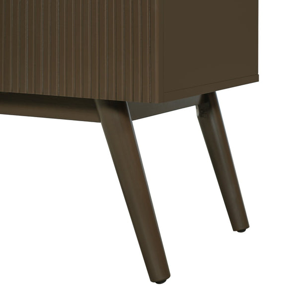English Elm 36" Freestanding Bathroom Vanity Striped Mdf Cabinet Brass Hardware Ceramic Basin N765P387198D