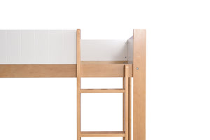 English Elm Contemporary Twin Over Twin Bunk Bed With Lock Joint Side Rails - Stylish White Finish For Kids' Rooms B2741S00689