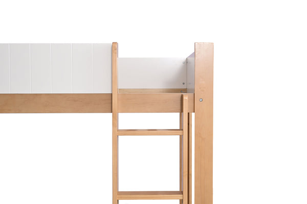 English Elm Contemporary Twin Over Twin Bunk Bed With Lock Joint Side Rails - Stylish White Finish For Kids' Rooms B2741S00689