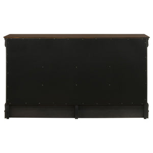 English Elm Frances Six Drawer Dresser Warm Wood Grain Finish with Nickel Bail Handles for Bedroom Cappuccino B062P447790