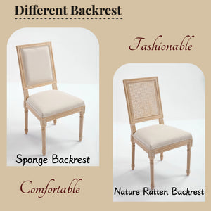 English Elm French Country Dining Chairs Set Of 2 – Elegant Upholstered Square Back, Stylish Comfort For Dining W3426P324534