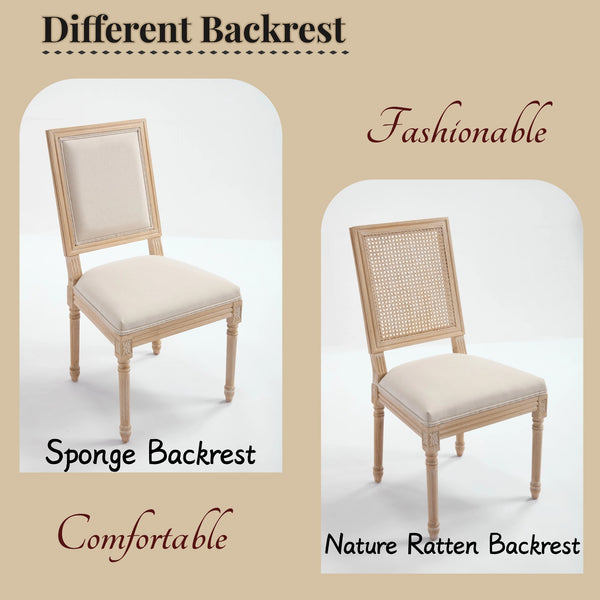 English Elm French Country Dining Chairs Set Of 2 – Elegant Upholstered Square Back, Stylish Comfort For Dining W3426P324534