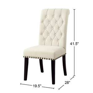 English Elm Set Ultra-Modern Leatherette Side Chairs with Chrome Curved Legs, Sleek Contoured Seats for Dining Comfort Beige B016P224580