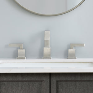 English Elm Brushed Nickel Waterfall Widespread Bathroom Faucet - Modern 2-Handle Vanity Sink Fixture Set T3177P277507