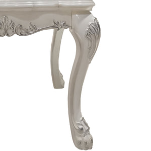 English Elm Bone Bone-White End Table Rectangular Claw Leg Accent Table 24.2"H Elegant Versatile Surface Stylish Decor Enhancer B062P209074