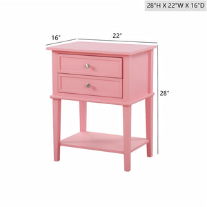 English Elm Contemporary Wenge Nightstand with Drawer and Sleek Modern Design, Durable Particleboard Storage Nightstand Pink 15.16 L x 17.52 W x 24.02 H B078112089