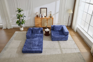 English Elm Compression Convertible Floor Sofa Bed – Stylish Chenille Loveseat, Easy Setup, Ideal For Small Spaces W3723P345645