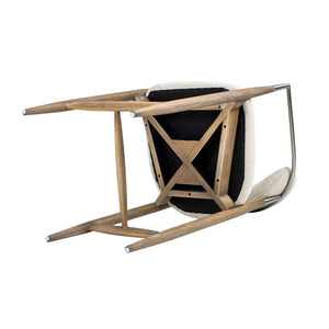 English Elm Jennifer Taylor Home - Artemis Plush 26" Counter Stool in Warm White Chenille with Brushed Nickel Arms & Rubberwood Frame B2719P280172