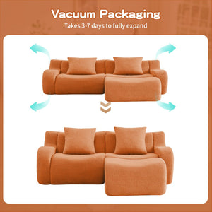 English Elm L-Shaped Teddy Fabric 2-Seat Sofa - Ergonomic, No Assembly, Cloud-Like Comfort For Any Space W714S01447