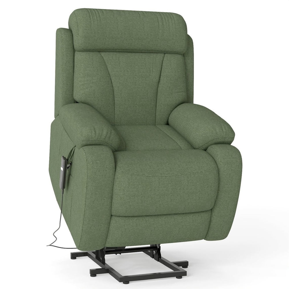English Elm Power Lift Recliner For Seniors - Elegant Electric Chair With Remote Control & Side Pocket, Dark Green Velvet W1028S00056-GIGA