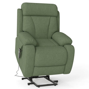 English Elm Power Lift Recliner For Seniors - Elegant Electric Chair With Remote Control & Side Pocket, Dark Green Velvet W1028S00056-GIGA