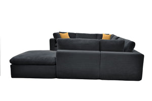 English Elm Coffee Bean Textured Modular Sectional Sofa Low Profile Living Room Contemporary Dark Gray B2748S00083