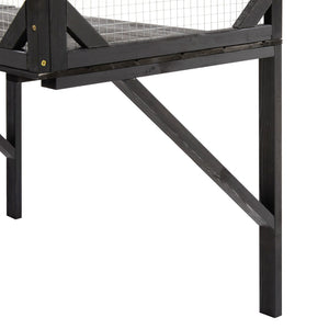 English Elm Outdoor Fir Wood Window Catio Enclosure with Four Climbing Platforms for Cats Black,Brown N719P418371D