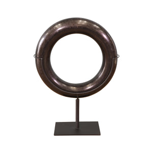 Lilys 15" High Natural Black Stone Ring With Stand 10" Diameter 8529B-S
