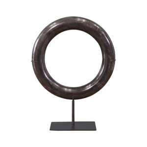 Lilys 18" High Natural Black Stone Ring With Stand 14" Diameter 8529B-L