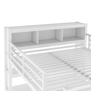 English Elm Metal Queen Size Loft Bed With L-Shaped Desk, Storage Cubes & Shelves For Kids, Teens & Adults W1580S00108