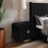 Wade Black Night Stand / Side Table 852Black-NS Meridian Furniture