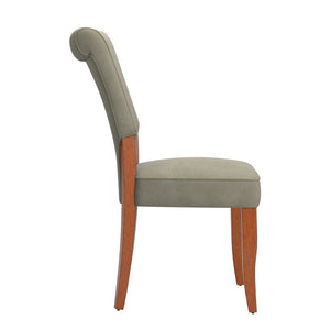 Hailey Velvet Dining Chair Set with Curved Back and Wood Legs for Modern Rooms